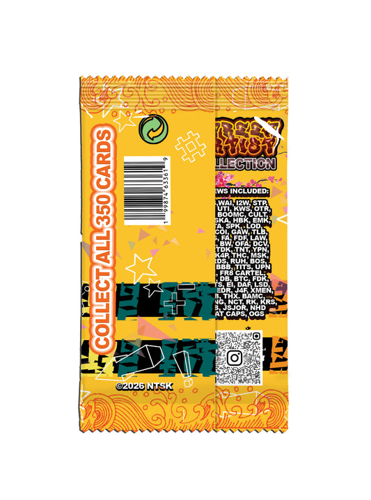 PRE-ORDER Street Artist Collection Trading Cards - DROP 3 (1 pack of 10 cards, every pack contains 1 holographic card)
